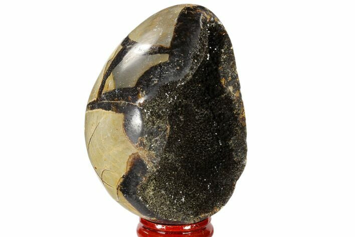 Septarian Dragon Egg Geode - Black Crystals #118705